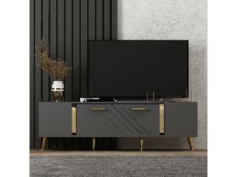  TV stolek/skříňka Tunini (antracit + zlatá)