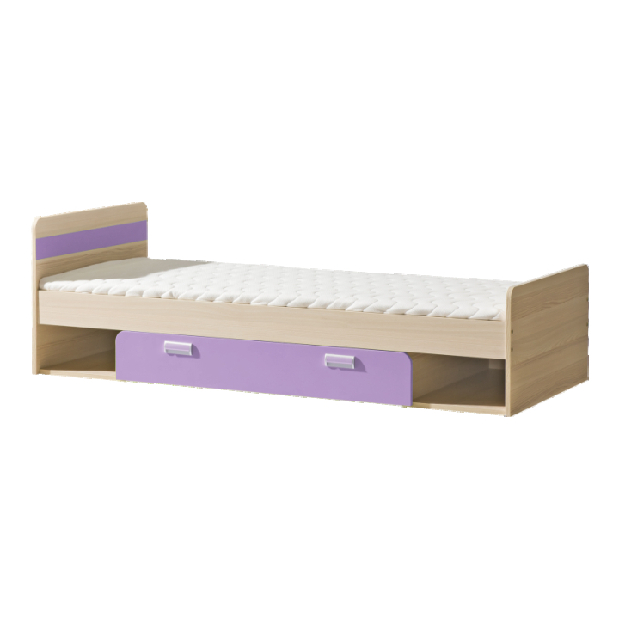 Jednolůžková postel 80 cm Ego L13 fialová (s roštem a matrací) *výprodej