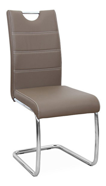 Jídelní židle Abira new (hnědá + chrom)