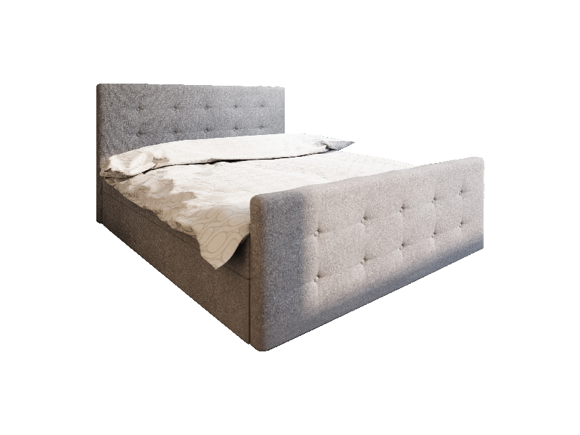 Manželská postel Boxspring 200 cm Milagros 1 (šedá) (s matrací a úložným prostorem)