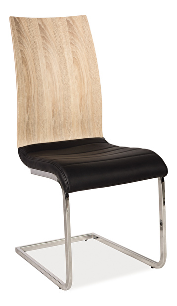 Jídelní židle Darcie (ekokůže černá + lesk vysoký biely)
