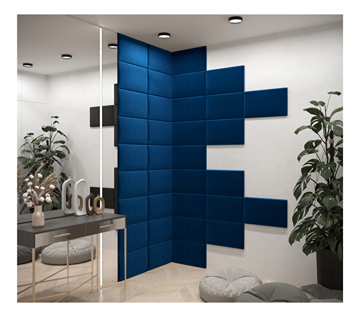 Čalouněný panel Cubic 50x30 cm (tmavě modrá)