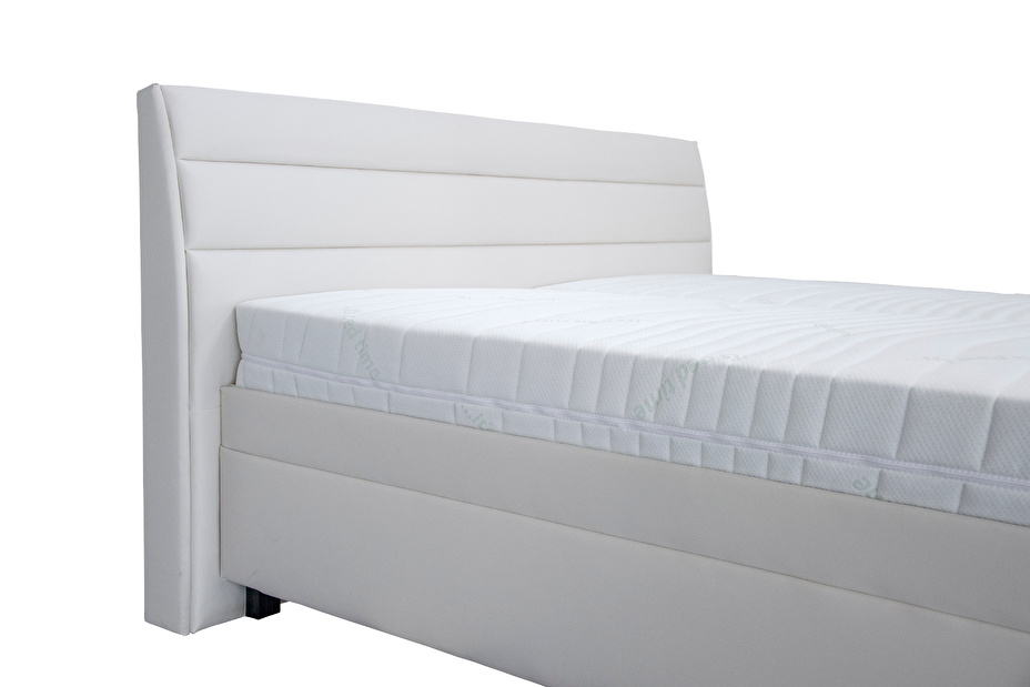 Manželská postel 160 cm Blanár Vernon (krémově bílá) (s roštem a matracím Linda)