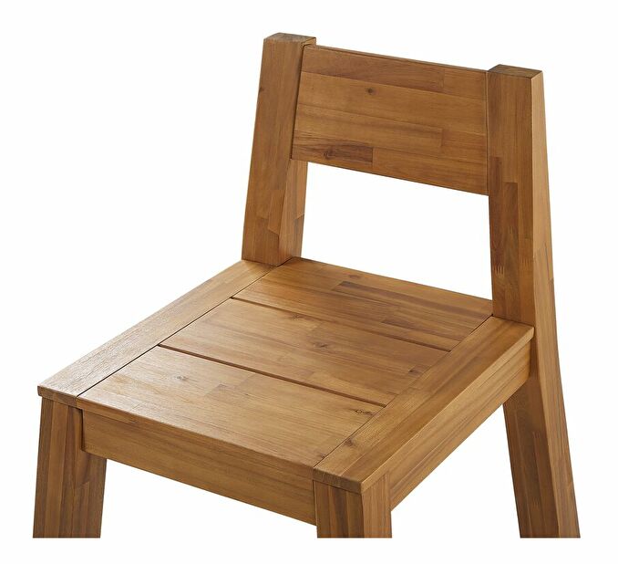 Set 4 ks zahradních židlí Livza (světlé dřevo)