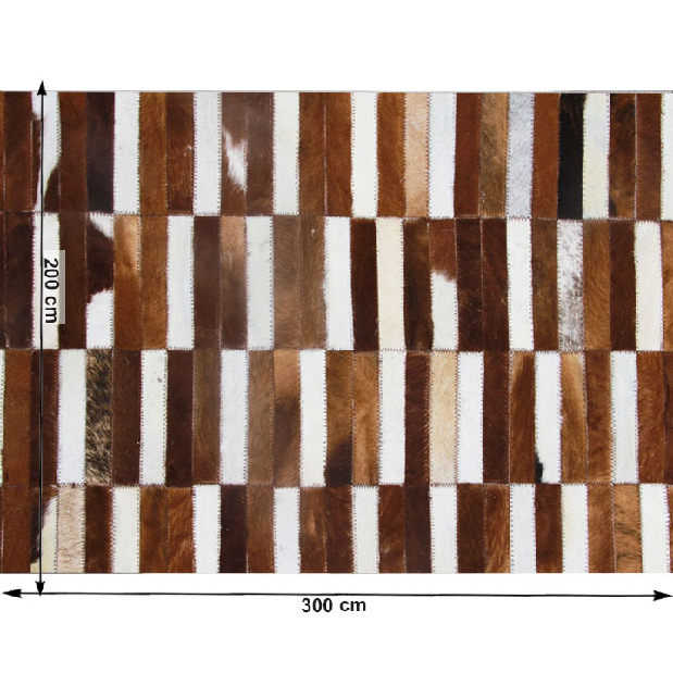 Kožený koberec 141x200 cm Korlug TYP 05 (hovězí kůže + vzor patchwork)