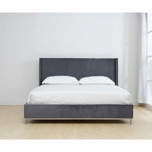 Manželská postel 180 cm Tinrum (šedá) (s roštem)