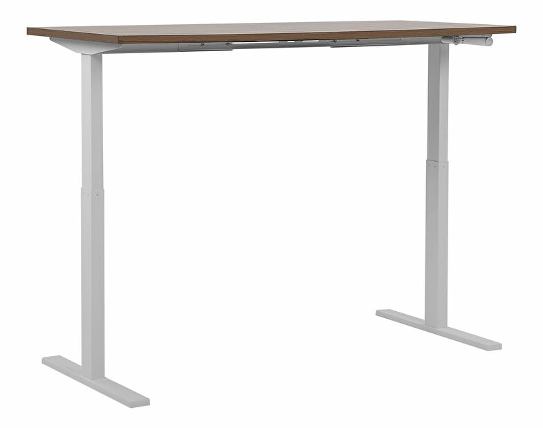 Psací stůl Upgo (tmavé dřevo) (manuálně nastavitelný)