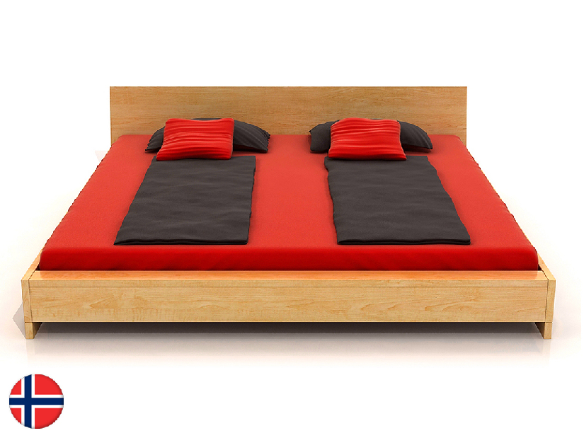 Manželská postel 200 cm Naturlig Lekanger (borovice) (s roštem)