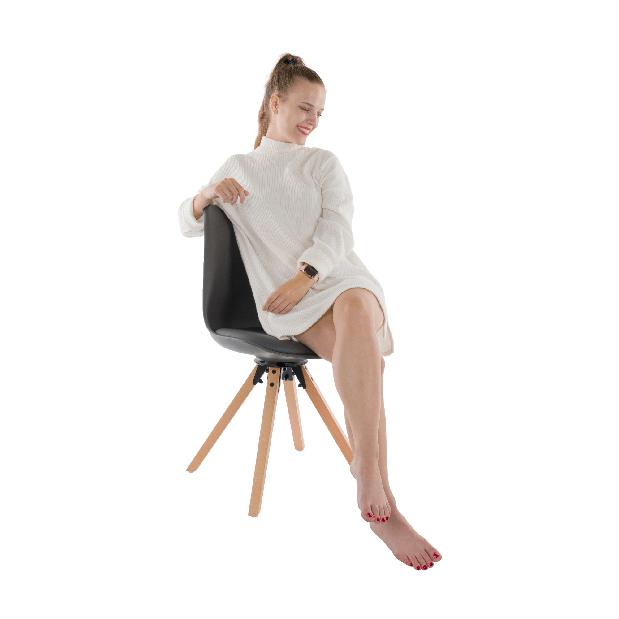 Otočná židle Dolena (tmavě-šedá ekokůže)