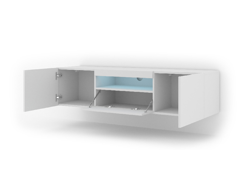 TV stolek/skříňka Aurora (bílý mat) (LED)