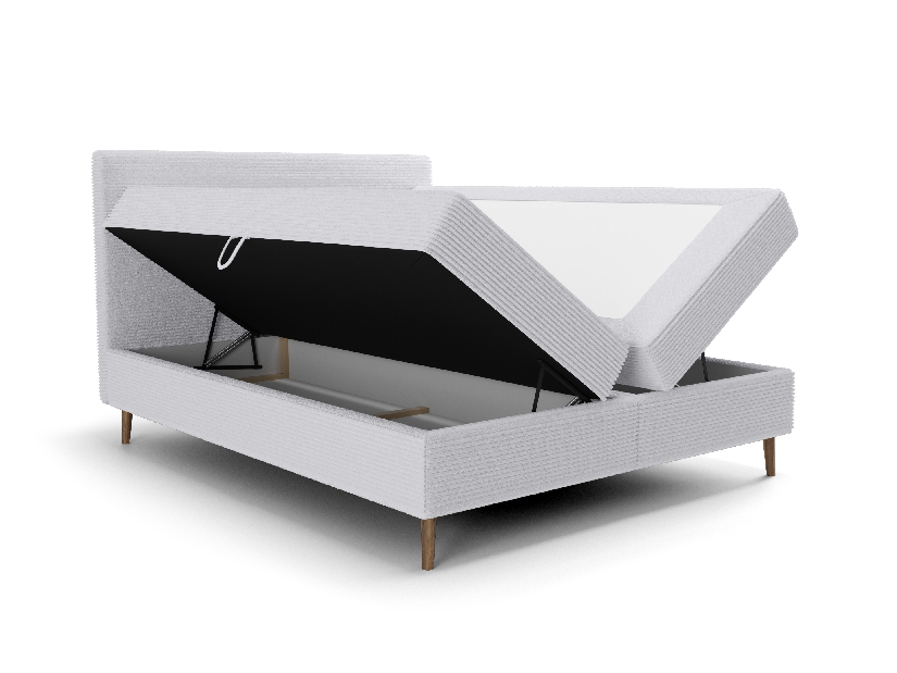 Manželská postel 140 cm Napoli Bonell (šedá) (s roštem, s úl. prostorem)