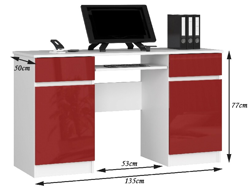 PC stolek Bahadur (červený lesk)