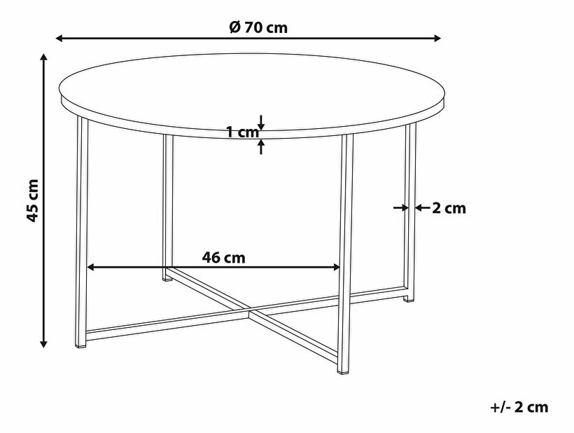 Konferenční stolek Qasim (bílá a zlatá) (mramorový efekt)