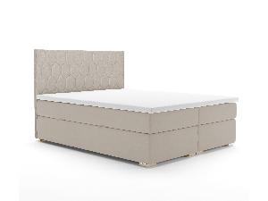 Kontinentální postel 160 cm Piranno (béžová) (s úložným prostorem)