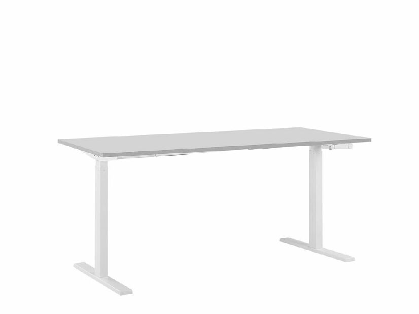 Psací stůl DESIRE II (160x70 cm) (šedá + bílá) (manuálně nastavitelný)