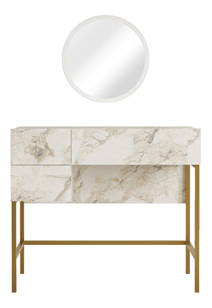 Toaletní stolek Vega 32 (Bílá + Zlatá)