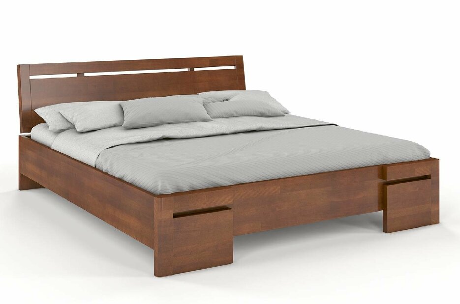 Manželská postel 180 cm Naturlig Bokeskogen High (buk)