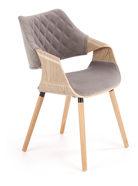 Jídelní židle Partida (šedá + dub světlý)