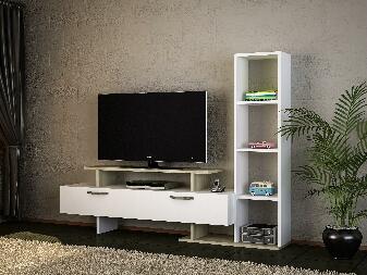 TV stolek/skříňka Milian (bílá + bordó)