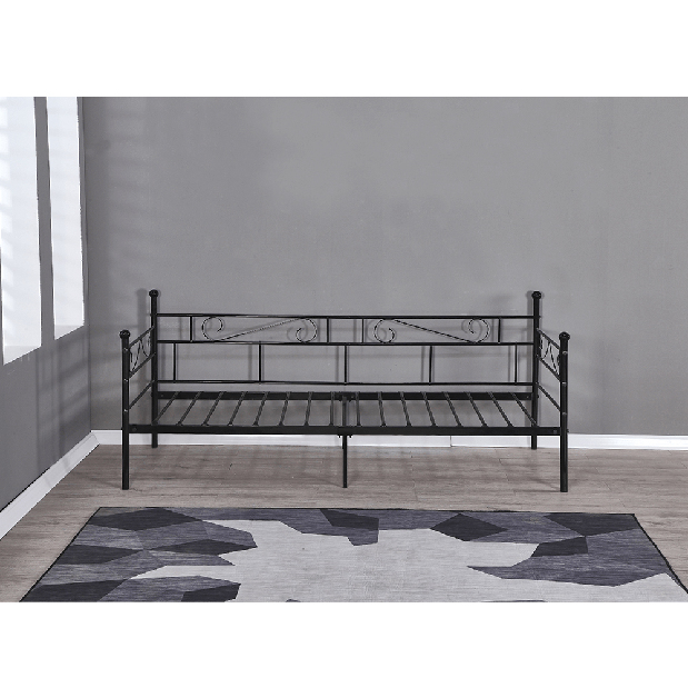 Jednolůžková postel 90 cm Rossa (s roštem) (černá) *výprodej