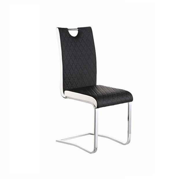Jídelní židle Imane (černá + bílá + chrom)