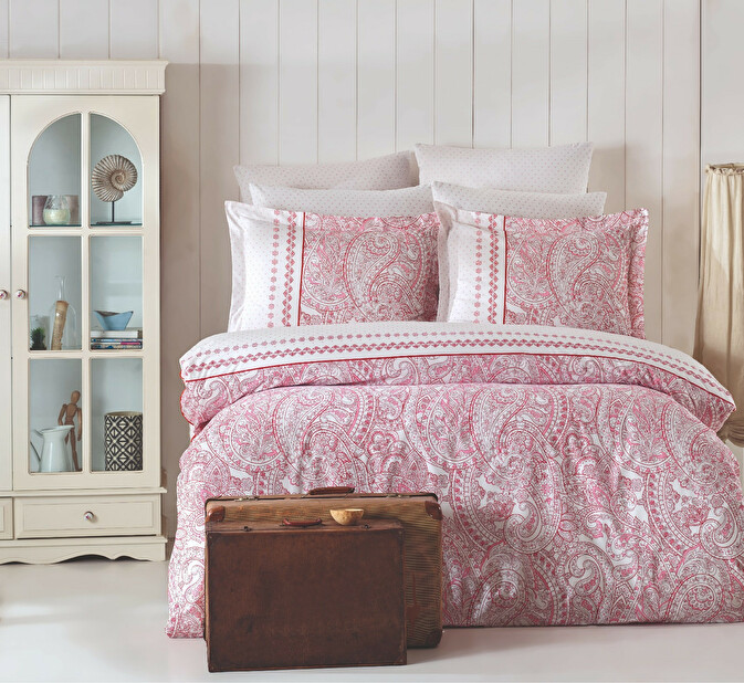 Ložní prádlo 160 x 220 cm Parsley (růžové + bílé)