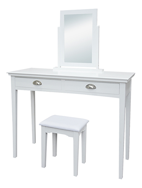 Toaletní stolek s taburetem Rylan (bílá) *výprodej