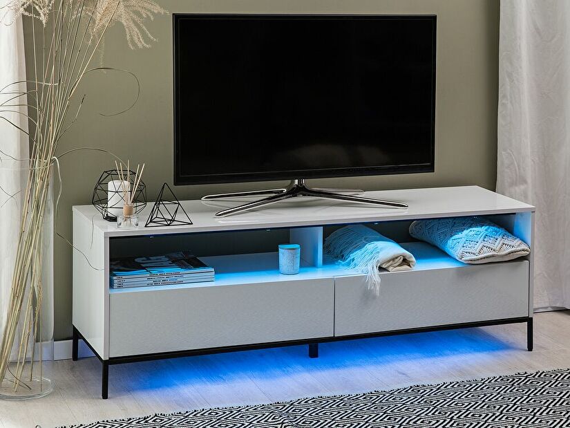 TV stolek/skříňka Serviceton (bílá) (s LED)