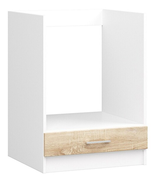 Dolní kuchyňská skříňka na troubu Lula S60KU (bílá + dub sonoma)