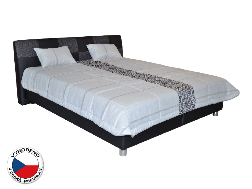 Manželská postel 180 cm Blanár Nice (černá) (s roštem a matrací Ivana)