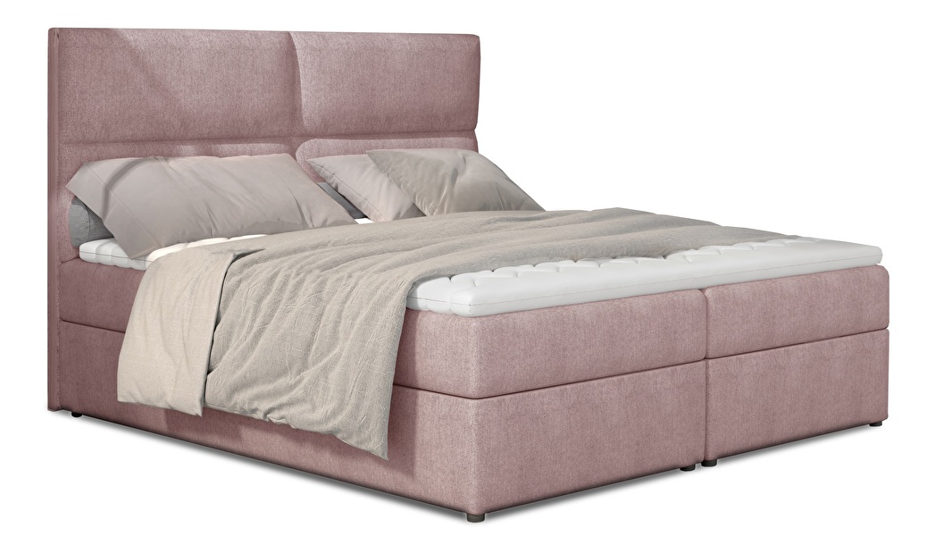 Kontinentální postel 165 cm Alyce (růžová) (s matracemi)