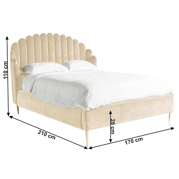 Manželská postel 160 cm Krilsa (béžová) (s roštem)
