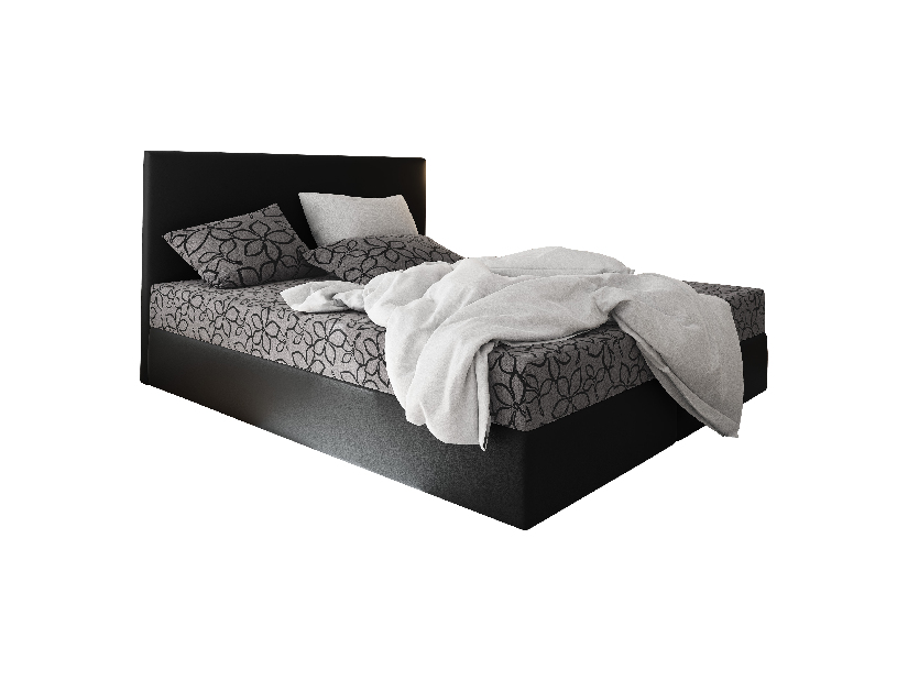 Manželská postel Boxspring 160 cm Lilac (vzor + černá) (s matrací a úložným prostorem)