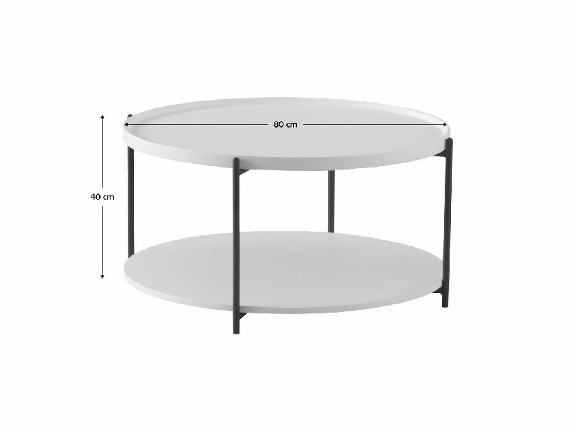 Konferenční stolek LAPIN (bílá + černá)