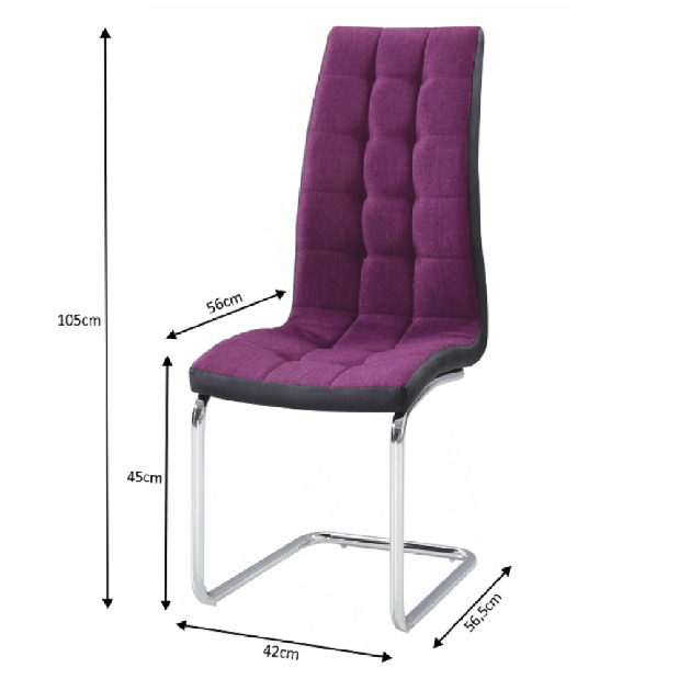 Jídelní židle Saloma new (fialová + černá)