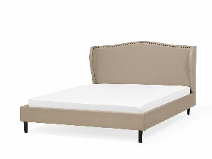 Manželská postel 160 cm COLLETTE (s roštem) (béžová)