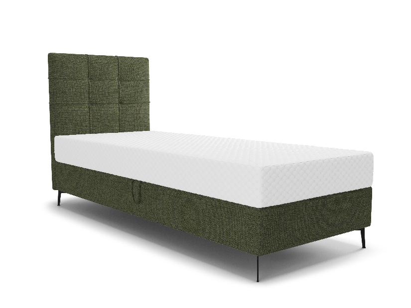 Jednolůžková postel 90 cm Infernus Bonell (tmavě zelená) (s roštem, s úl. prostorem)