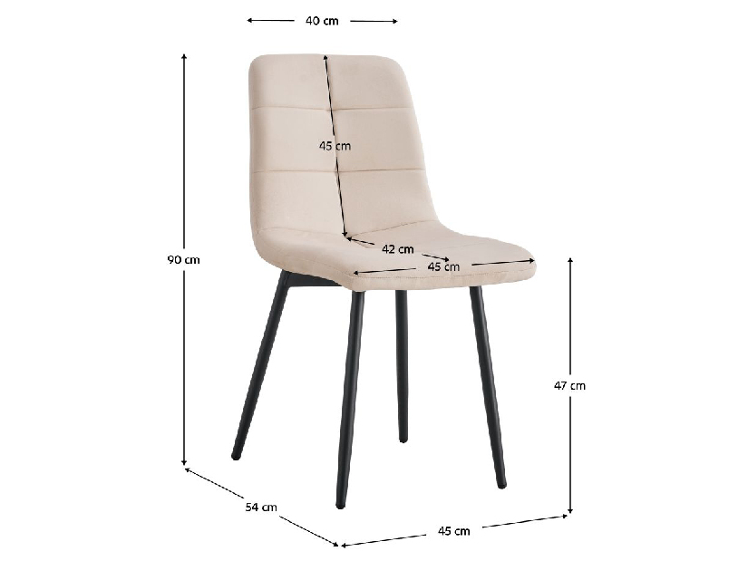 Jídelní židle Damea Typ 1 J06-1-HLR-5 (béžová + černá)