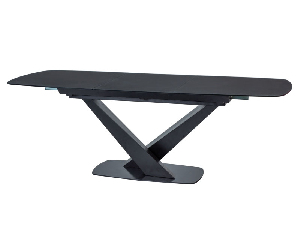 Rozkládací jídelní stůl 160-220 cm Carmen (černá + černá) (pro 8 a více osob)