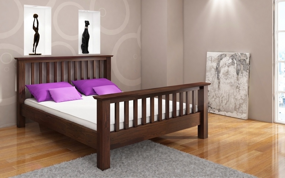 Manželská postel 180 cm Naturlig Leikanger (borovice) (s roštem)