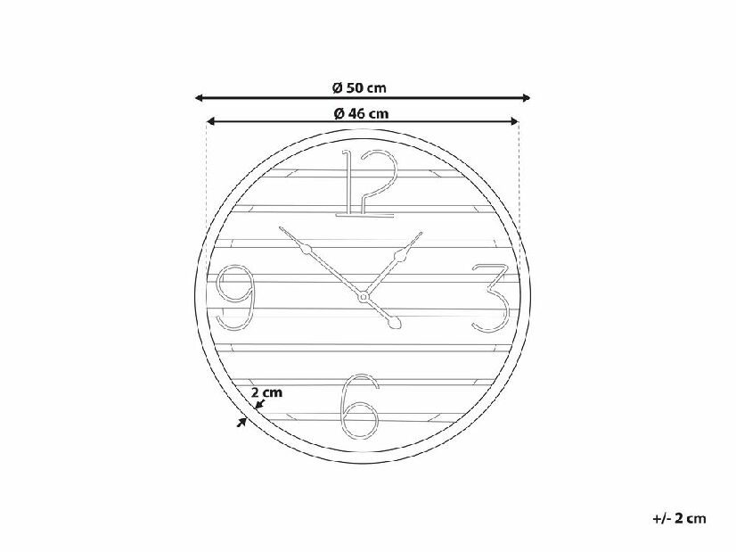 Nástěnné hodiny ø 50 cm Achrome (tmavé dřevo)