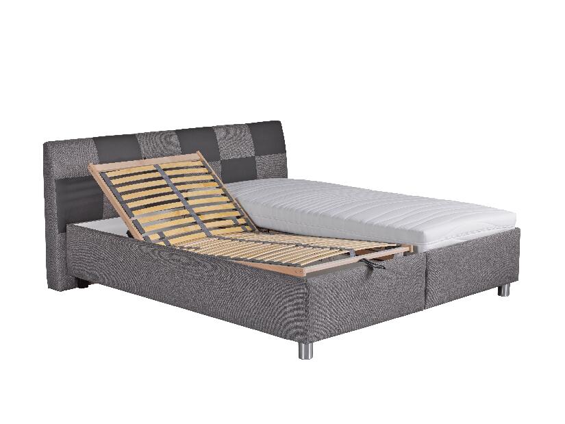 Manželská postel 160 cm Blanár Nice (šedá + vzor Baleri 784-12) (s roštem)