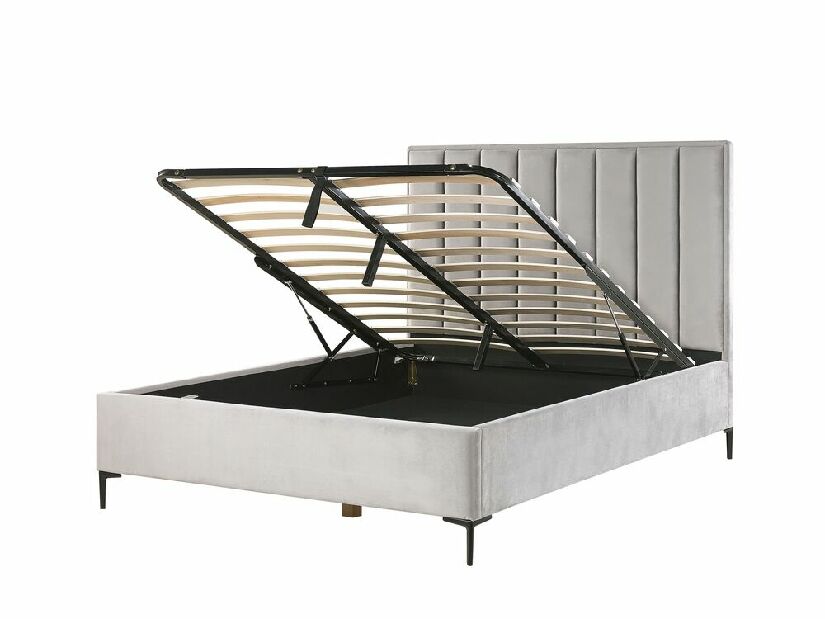 Manželská postel 160 cm SANAZA (šedá) (s roštem)
