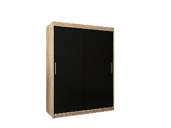 Šatní skříň 150 cm Toki (Dub sonoma + Černá matná)
