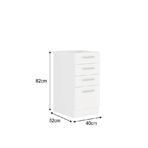 Spodní skříňka Strolis 40 D 4S BB (bílá)