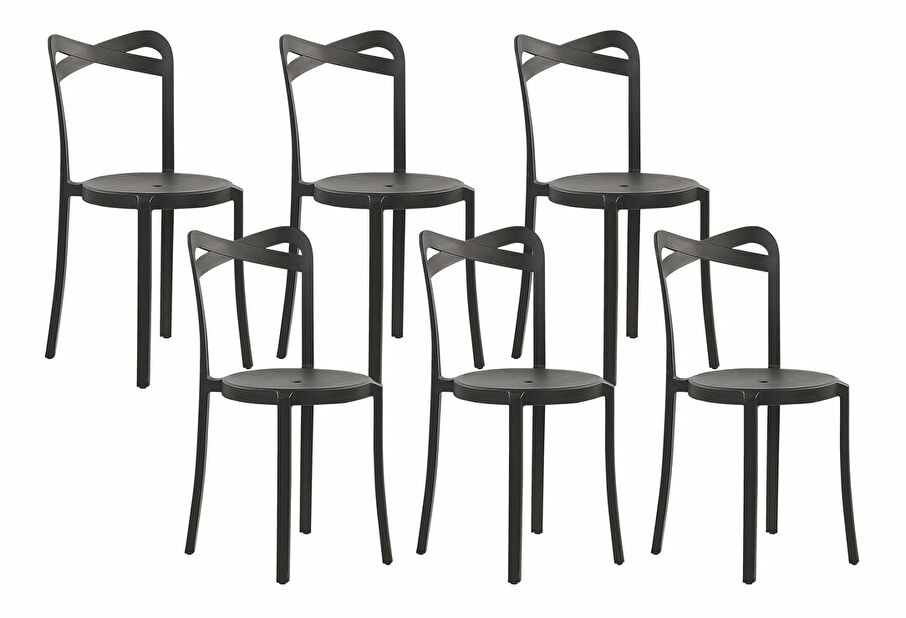 Set 6 ks. Jídelních židlí Carey (černá)