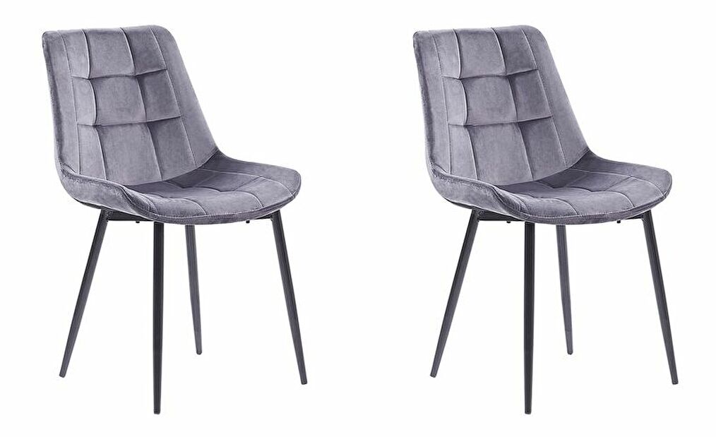 Set 2 ks. jídelních židlí MOROSE (polyester) (šedá)