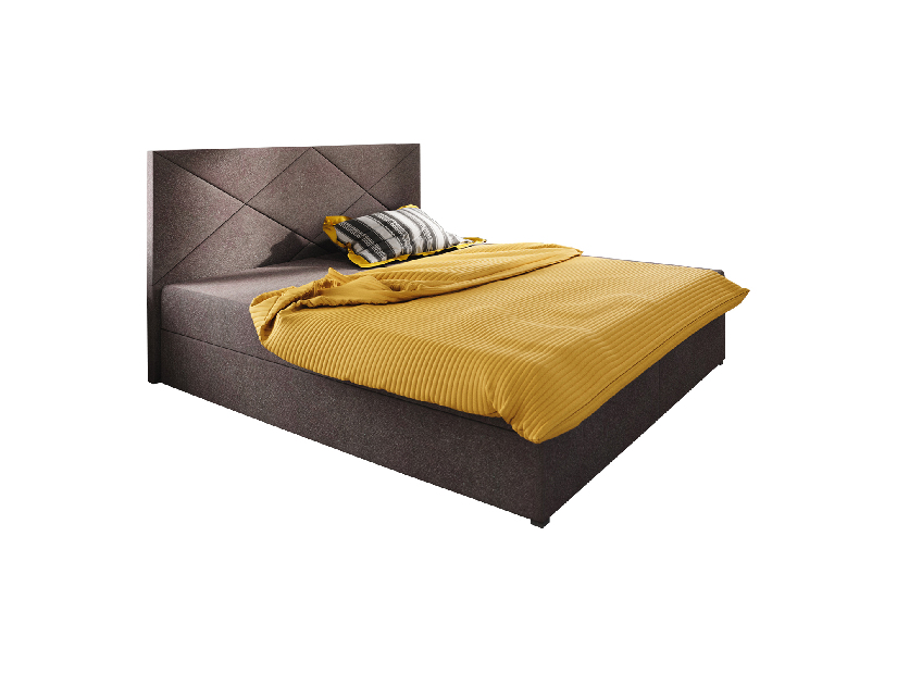 Manželská postel Boxspring 180 cm Fade 4 (tmavě hnědá) (s matrací a úložným prostorem)