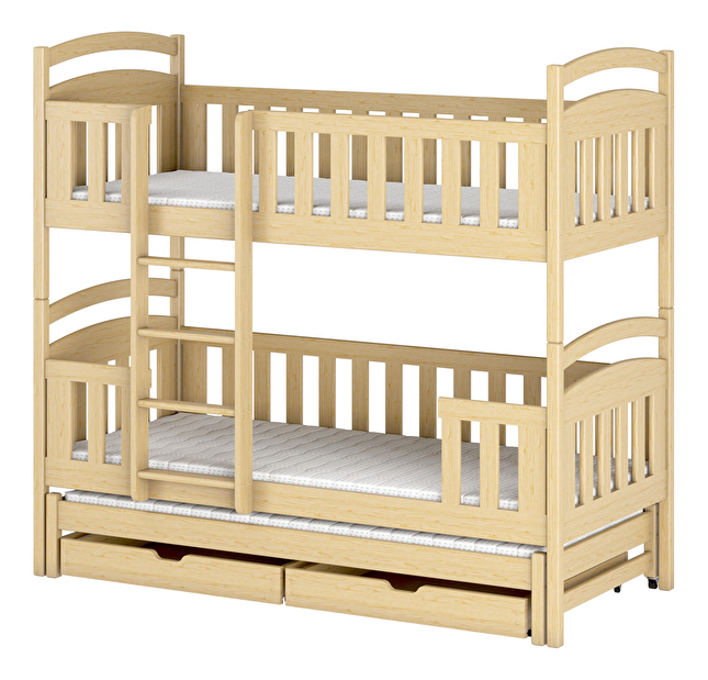 Dětská postel 90 cm LEON (s roštem a úl. prostorem) (borovice)