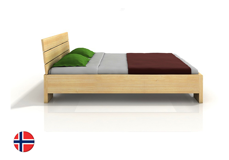 Manželská postel 160 cm Naturlig Tosen High BC (borovice)